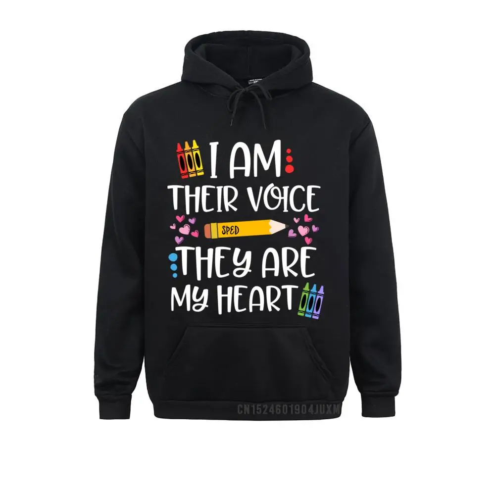 

I Am Their Voice They Are My Heart Gift For SPED Teachers Manga Sweatshirts 2021 Women's Winter/Autumn Hoodies Normal Hoods