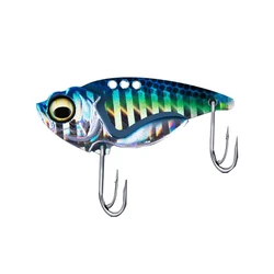 Easyfish 1 pçs vib 7.5g 11g 14g 3d olhos de metal vib lâmina isca afundando vibração iscas ganchos duplos vibração artificial para pique baixo