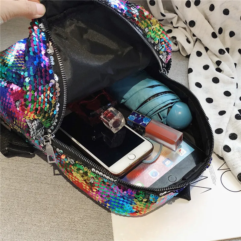 Fashion Sequins Children\'s Backpack Kids School Bags Teenage Girls Cartoon Small Shoulder Bag Backpacks Women Rucksack Mochila