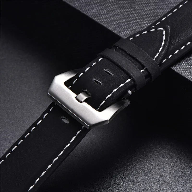 Retro Frosted Leather Strap 18mm 20mm 22mm 24m Men\'s Business  Watchbands Bracelet Watch Accessorie