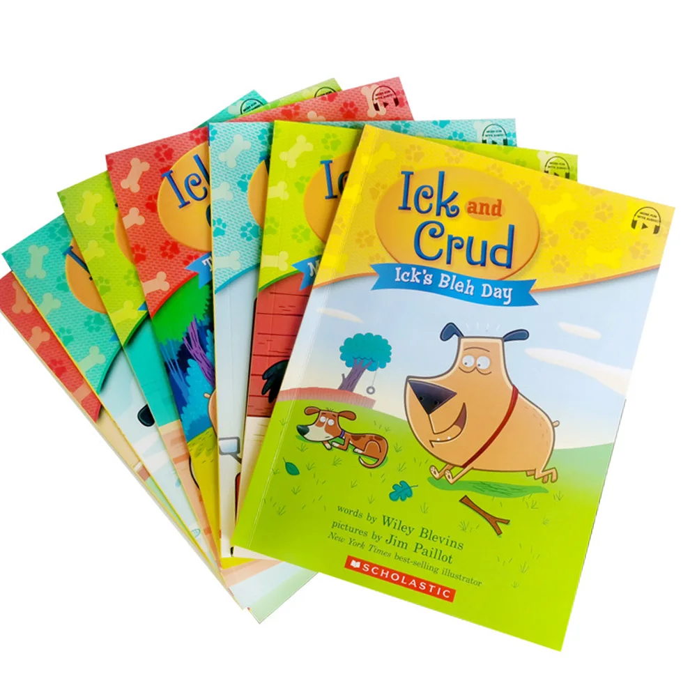 7 Books/set Ick and Crud Children Manga Book Story chapters Series picture books Color cartoon bedtime story book for baby kids