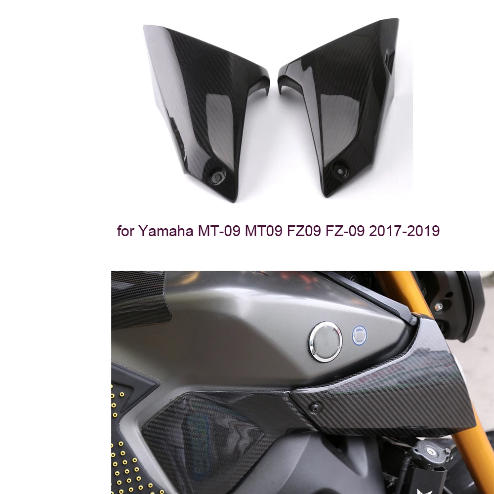 

For YAMAHA MT09 FZ09 MT FZ 09 2013-16 Motorcycle Real Carbon Fiber Air Intake Cover Tank Side Panels Spoiler Guard Fairing Kits