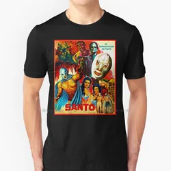 Santo. The Silver Mask T Shirt 면 6XL Exploitation El Santo El Enmascarado De Plata Lucha Libre 레슬링 B Movie B Film Z