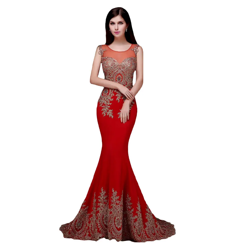 2021 new Real Image Sheer Neck Evening gold Lace Red Black Burgundy Formal Party Gown Arabic Plus Bespoke Occasion Dresses