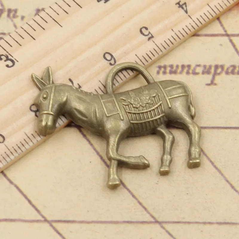 10pcs Charms donkey burro neddy jackass 33x30mm Tibetan Bronze Silver Color Pendants Antique Jewelry Making DIY Handmade Craft