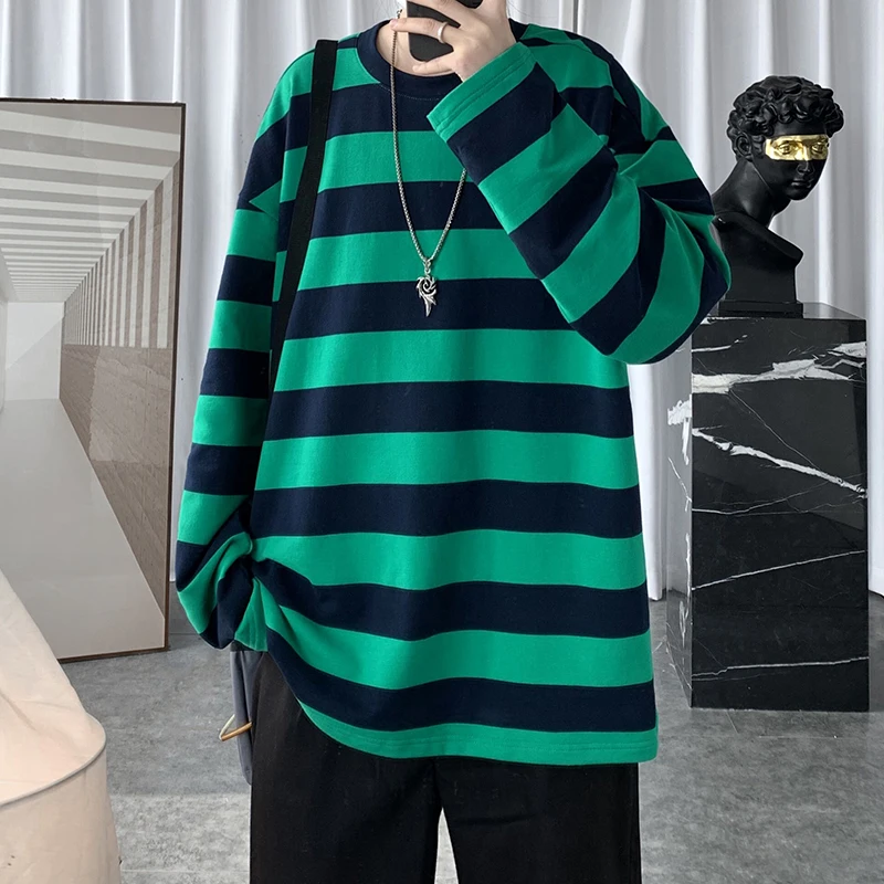 

2023 Autumn Men Striped Hoodies Mens Hip Hop Couples Sweatshirts Male Streetwear Oversized Casual Loose Pullovers M-5XL