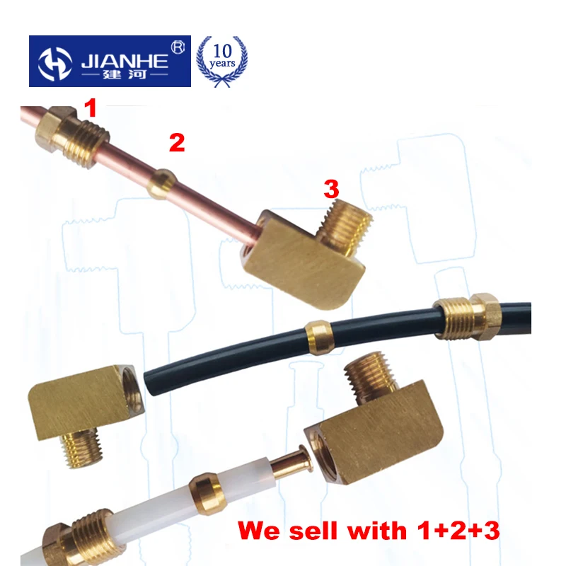 

10 PCS JN type lubrication Brass oil Pipe Fitting 4mm/6mm Fitting Connector for Lubrication System/CNC Machine