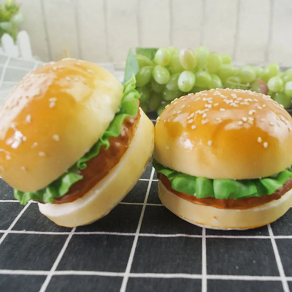 1pcs High imitation artificial hamburger model&artificial plastic fake simulated hamburger with sesame