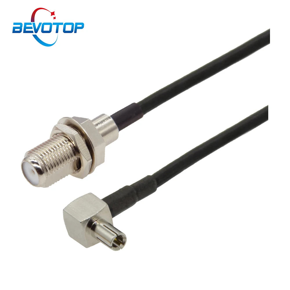 2pcs/lot F Female Jack to TS9 Male Right Angle Plug RG174 Pigtail 3G Modem Extension Cable RF Coaxial Jumper Cord 15CM 30CM