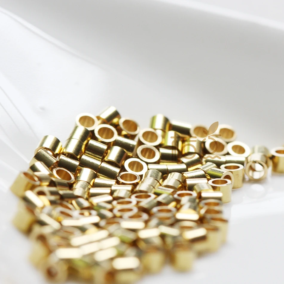 DIY Supply-100 Pieces Solid Raw Brass Finding Spacers - Tube 2x2.5mm (4394C-Q-33)