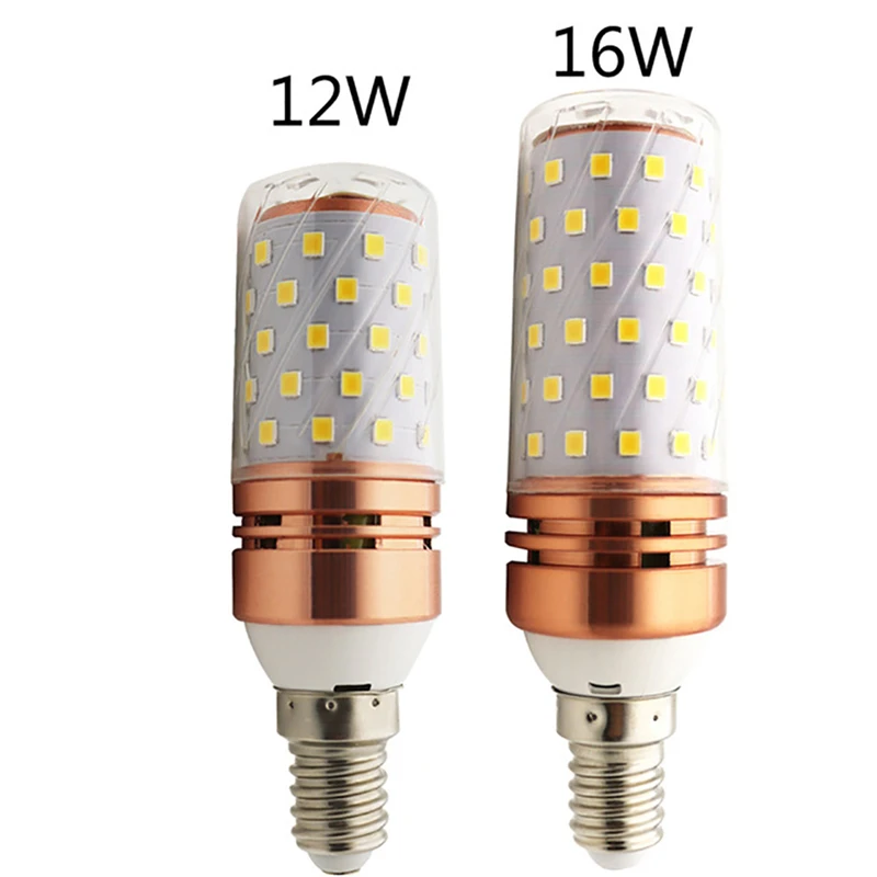 1Pcs/lot E27 E14 LED Lamp light SMD 2835 12W 16W 60LEDS 80LEDS lamps lights 220V Bulbs LED Corn Candle bulb 2 Color Temperatures