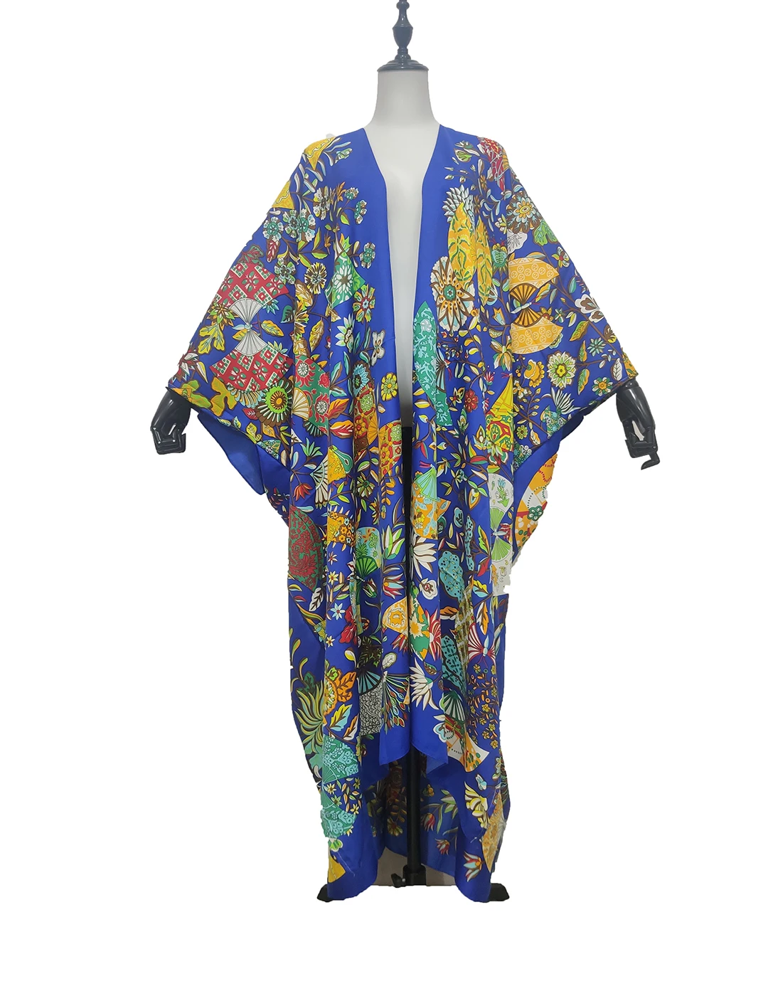 Bohemian 2021 Winnie Elegant Floral Open Side Kimono For Women Dashiki African Plus Size Sundress Coat For Lady