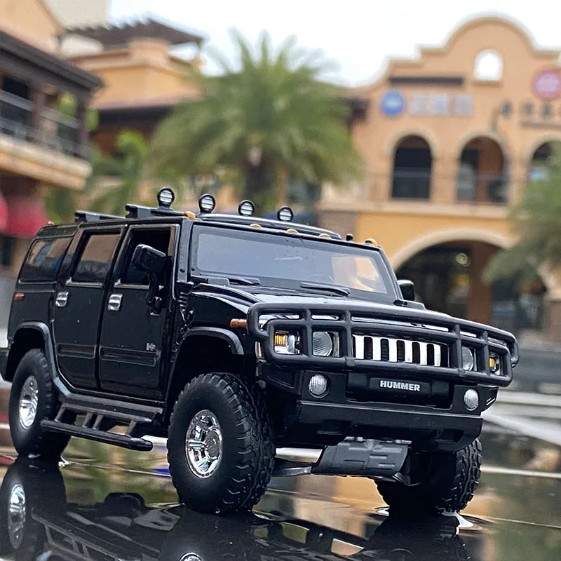 1:32 HUMMER H2 Alloy Car Model Diecasts & Toy Metal Off-road Vehicles Car Model Simulation Sound Light Collection Kids Toys Gift