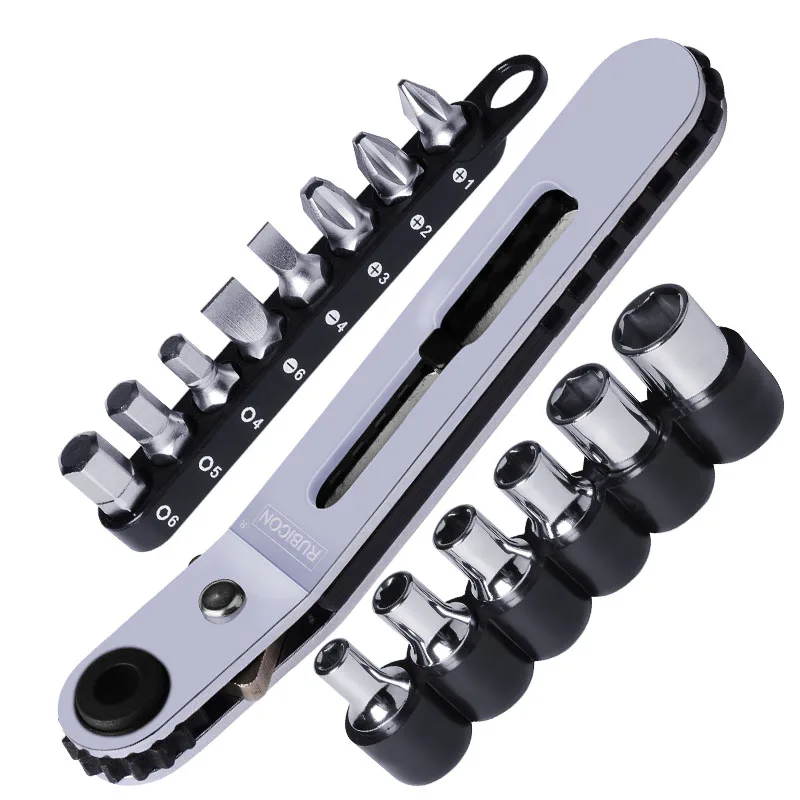 Mini Llave de trinquete de 1/4 pulgadas, destornillador, juego de herramientas de mano para reparación del hogar, mantenimiento de bicicletas y coches, buzo