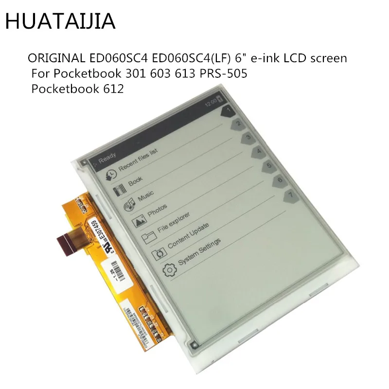 Imagem -02 - Original para Pocketbook 301 603 613 Prs505 Pocketbook 612 Ed060sc4 Ed060sc4 lf E-ink Tela Lcd