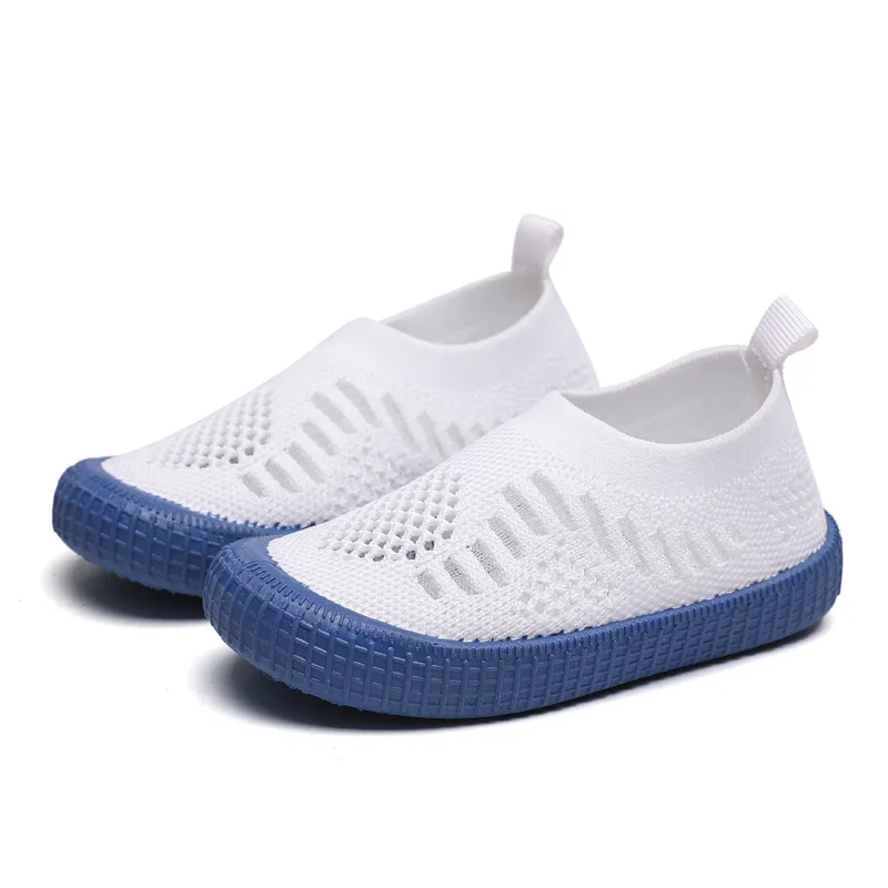 Kids Shoes Boys Shoes Children's Sneakers Girls' Sneakers Casual Soft Fashion Breathable Stretch Fabric White Shoes Cut-outs New