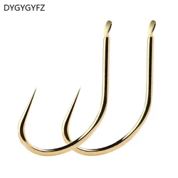 DYGYGYFZ 30PCS/set Titanium Alloy Fish Hook Without Barbed 1#-10# Series In Fly Fishhooks Worm Pond  Holder Jig Hole Accessories