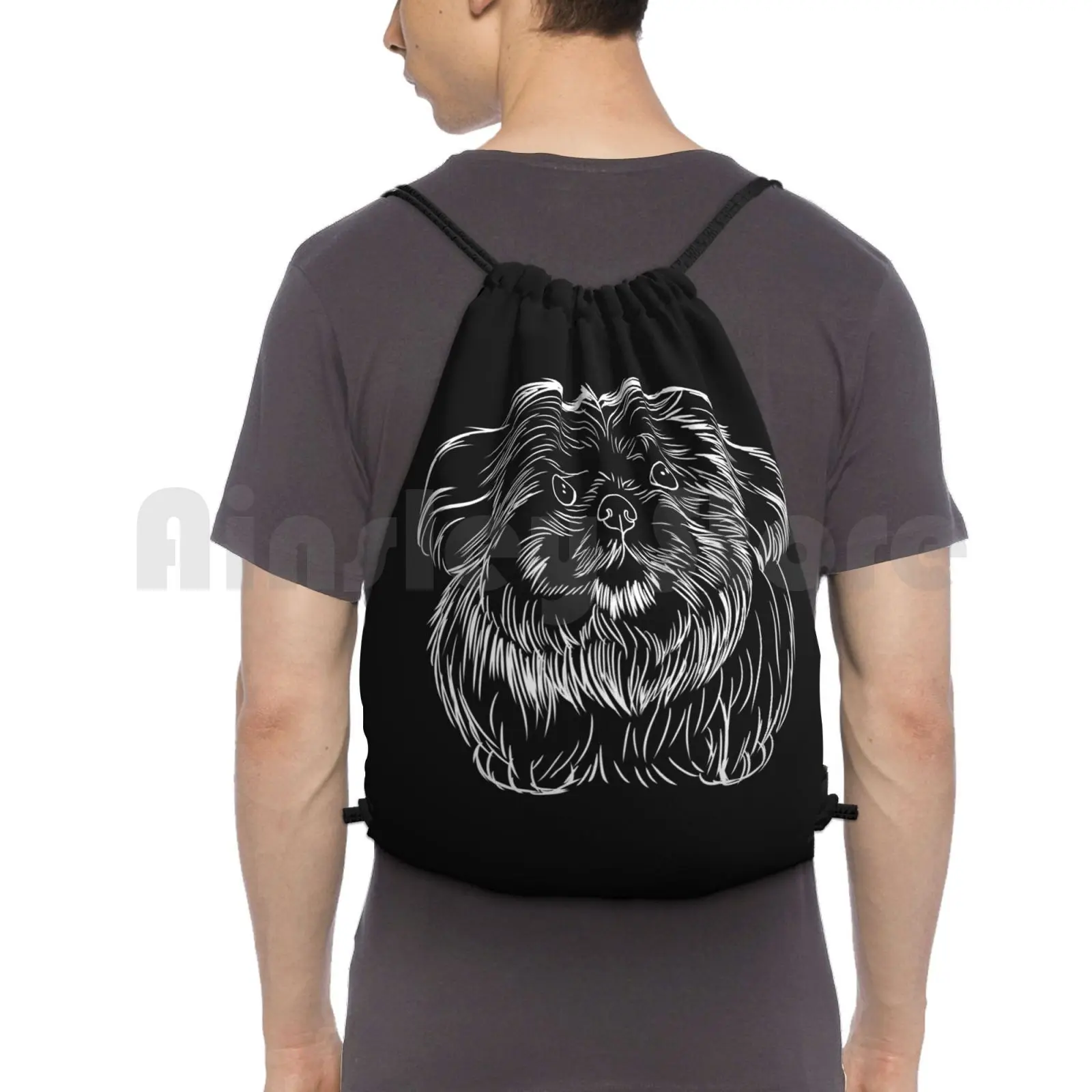 White Shih Tzu Backpack Drawstring Bags Gym Bag Waterproof Shih Tzu Shitzu Mom Shih Tzu Shihtzu Mom Idea Dog Love Dog Dad