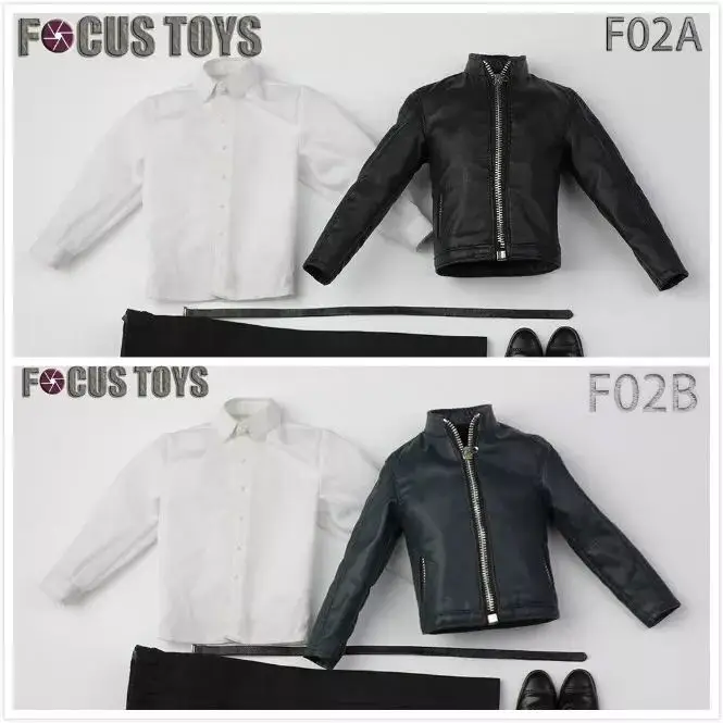 

FOCUSTOYS F02 1/6 scale clothing trendy motorcycle leather suit soldier clothes Model fit 12 inches Action Figure doll