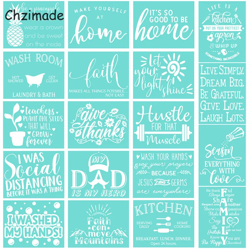 Chzimade Heart Father Day's Self-Adhesive Silk Screen Printing Stencil Mesh Transfers 8.5x11