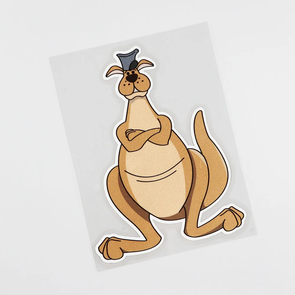 YJZT 10.9CM*14.8CM Interesting Kangaroo Car PVC Sticker Decal 12A-0057