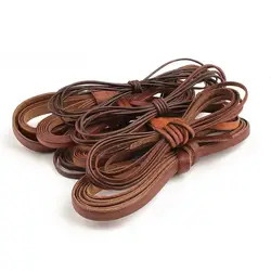 2Meters Retro Genuine Leather Cord 1.5-10mm Round/Flat Strand Cow Leather Rope Natural Brown Color DIY Jewelry Sewing Supplies
