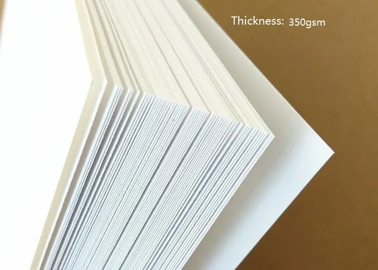 Heavy Duty Thickness 350GSM 130lb Cover 17pt Bright White Cardstock Smooth Finish Thick Paper Cards