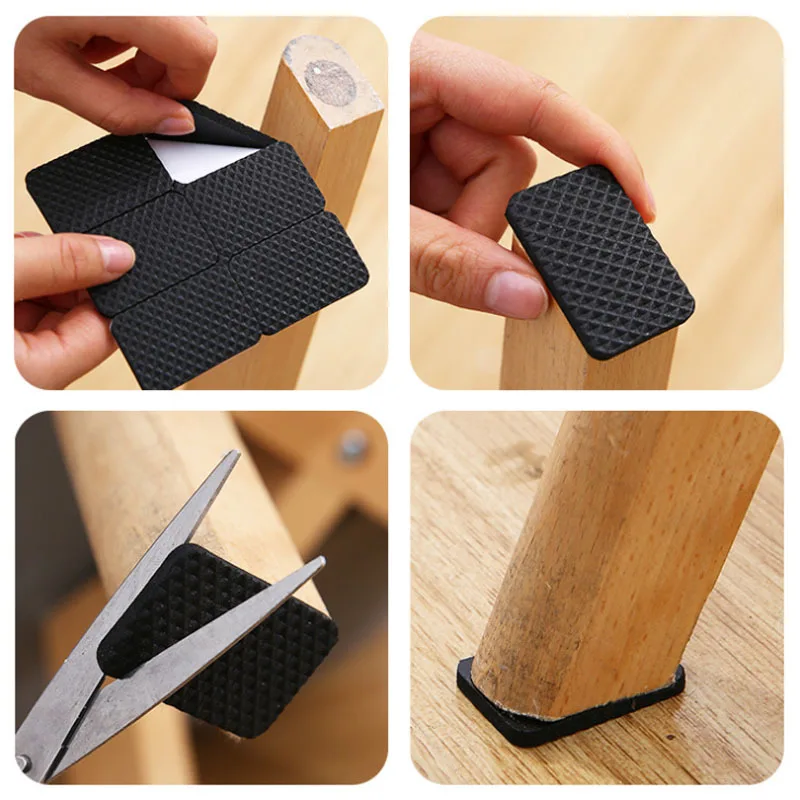 Adhesive self-adhesive foot pad, black round table-leg chair protection pad, non-slip wear-resistant silent foam pad