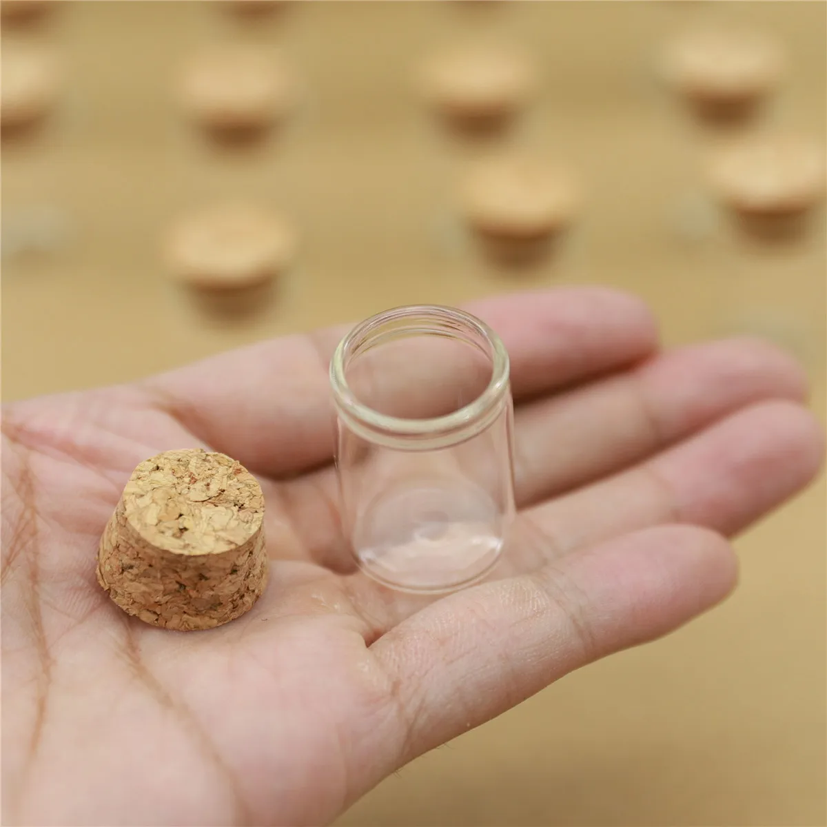 100pcs/lot  22*30mm 5ml Mini Glass Bottle Test Tube Cork Stopper Spice Bottles Container Small DIY Jars Vial Tiny Bottles glass