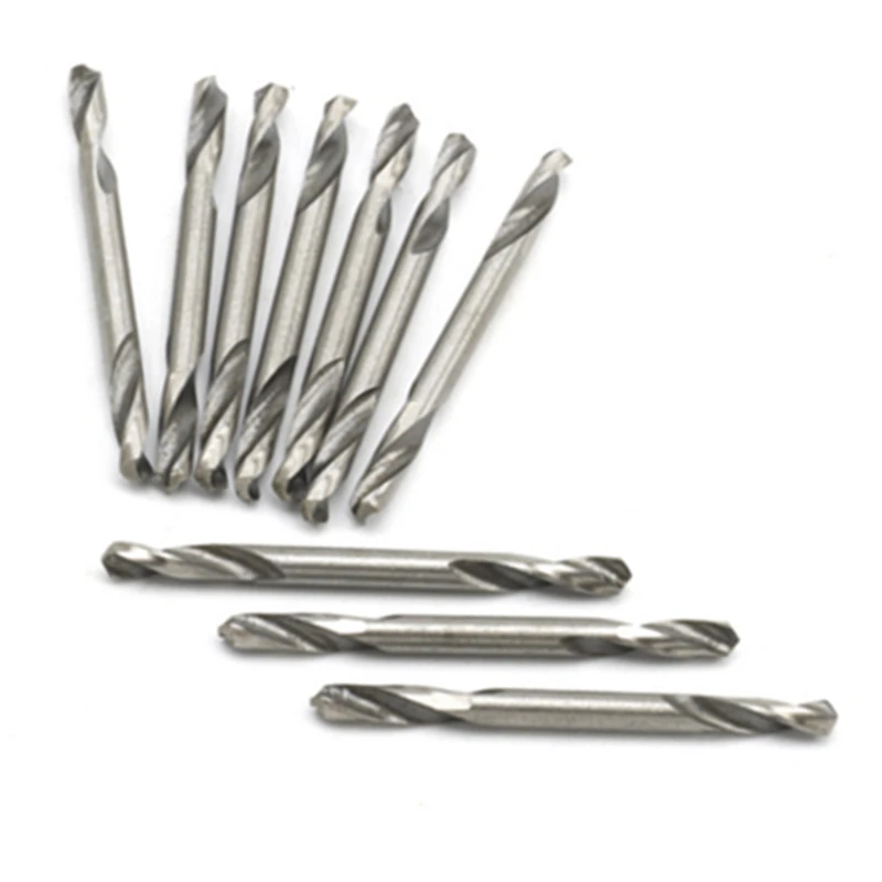 Broca helicoidal de doble cabezal para acero inoxidable, vástago recto HSS, 3/3,2/3,5/4/5/5,2mm, 10 unids/lote por paquete