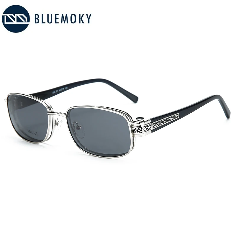 BLUEMOKY Vintage Steampunk Clip On Sunglasses Women Men Fashion Square Removable Flip Lens UV400 Polarized Driving Sun Glasses