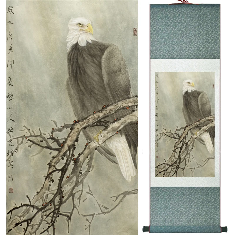 

Eagle painting Home Office Decoration Chinese scroll painting eagle on Pine tree painting eagle picture SCGS2017120319