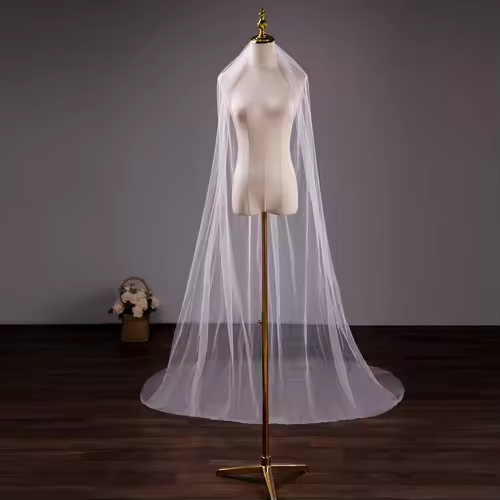 Wholesale Soft Tulle 3Meter 5Meter White Ivory Voile Mariee Long Wedding Veil With Metal Comb Bridal Headwear Vestido De Noiva - Image 2