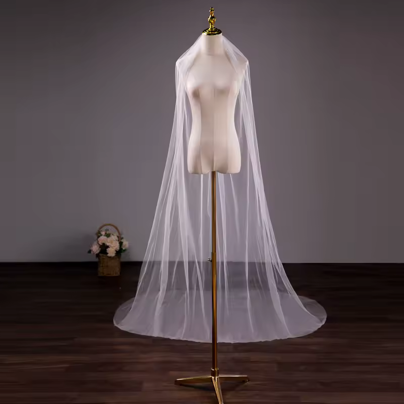 Wholesale Soft Tulle 3Meter 5Meter White Ivory Voile Mariee Long Wedding Veil With Metal Comb Bridal Headwear Vestido De Noiva - Image 2
