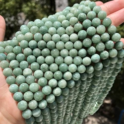 Natural Stone Beads Green Burmese Persian Jades Round Beads For Jewelry Making Needlework Diy Bracelet Necklace 6/8/10/12MM