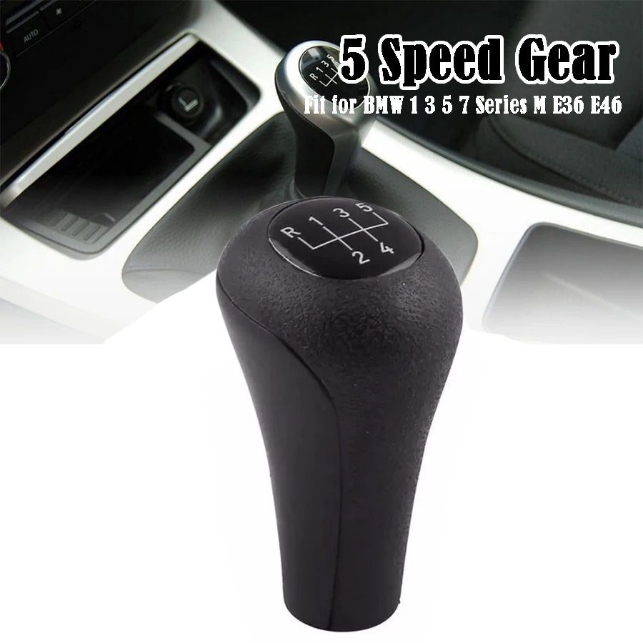 

Wooeight 5 Speed Manual Auto Car Gear Shift Knob Head Black Fit for BMW 1 3 5 7 Series M E36 E46 Car Accessories