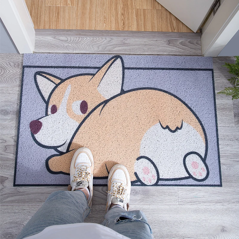 

Entrance Door Mat Hallway Floor PVC Anti-slip Living Room Mat Cute Animals Home Door Mat Carpet Custom Cartoon Porch Mat Carpet