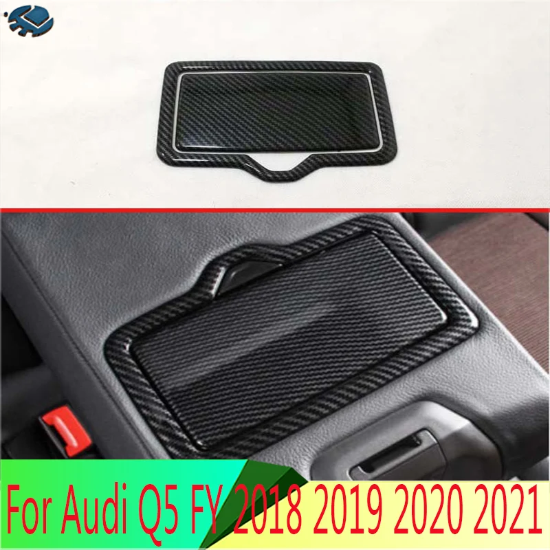 

Для Audi Q5 FY 2018 2019 2020 2021, декоративные аксессуары, стиль из углеродного волокна, держатель для чашки на заднее сиденье, хромированная накладка