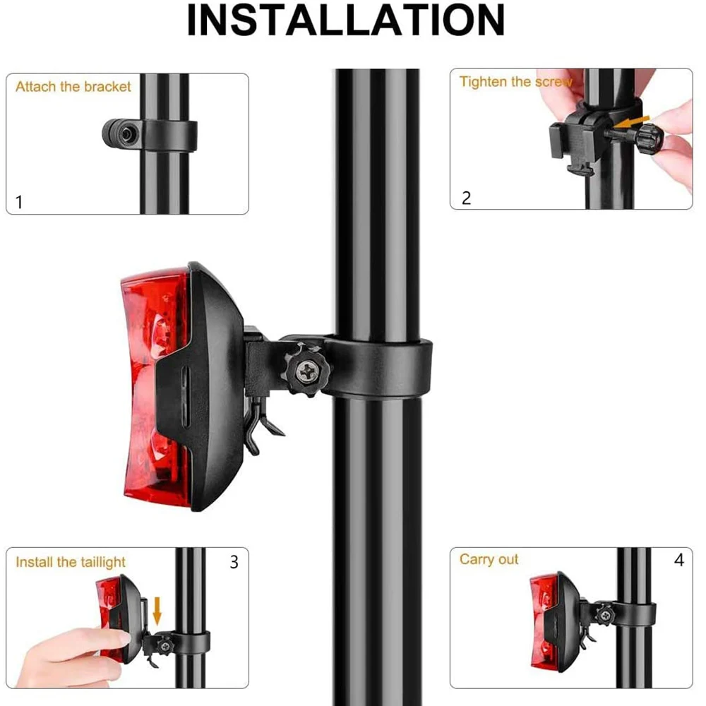 Bike Taillights Bright 100 Lumens Bicycle Battery LED Rear Light Easy to Install Road MTB Cycling Safety Flashlight Accessories - Image 6