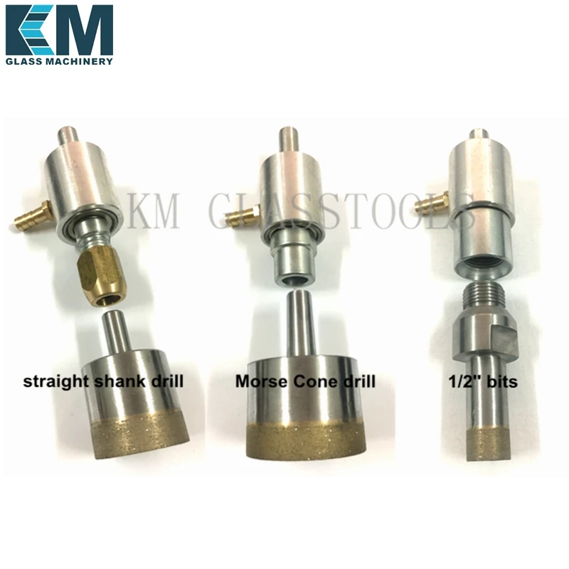 Glass drilling machine Water Chuck (for connecting drill bit with water pipe). Adapter for 1/2