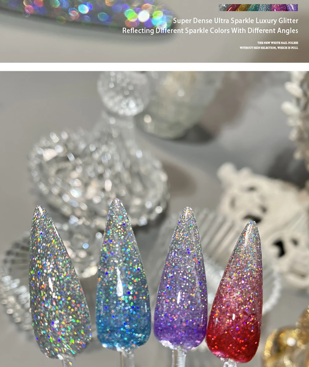 Vendeeni 6 Stück/Set Laser-Glitzer-Gel-Nagellack UV LED Soak-Off Gel-Lack Super-Flash-Gel-Lack Kann mit Jeder Grundfarbe Kombiniert Werden – Detail 6