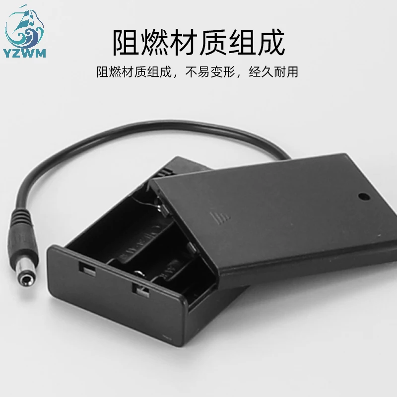 AA No.5  AAA No.7 series battery box tape line with switch DC head DIY battery holder 1 2 3 4 6 8