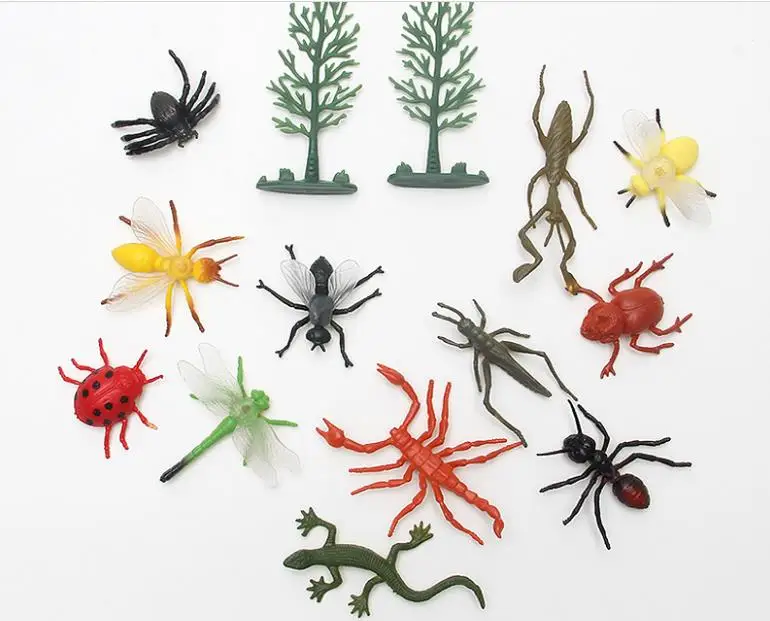 Simulation of insect Fly ladybug centipede mantis animal model toy solid kindergarten early education cognition