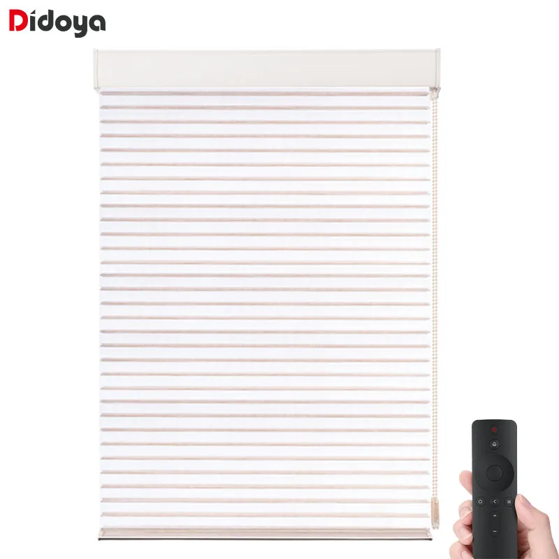 Customized Size 38 Electric Shangri-la Blinds Home Motorized Window Curtains Roller Blinds For Living Room Office Bedroom