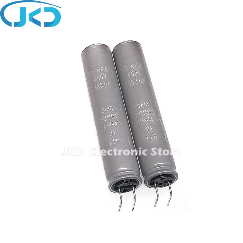 10pcs 100uF 450V SAMYOUNG 12.5x60mm 450V100uF Aluminum Electrolytic Capacitors 12.5*60mm