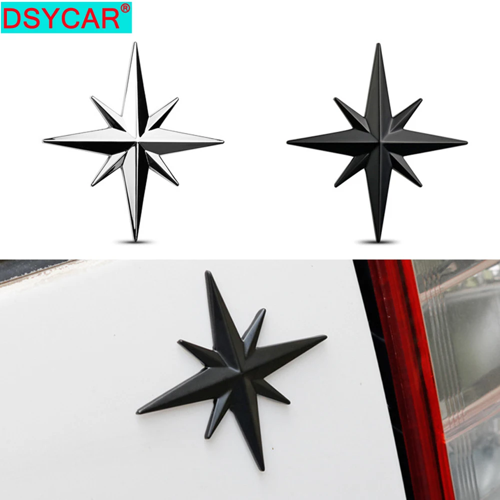 1Pcs 3D Metal Car Decoration Metal Guide Star Adhesive Car Badge Emblem Sticker for Universal Cars Moto Bike Car Styling