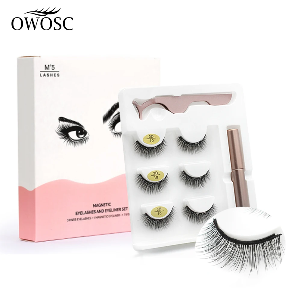 Magnetic Eyelashes 3D Mink Eyelashes Magnetic Eyeliner Magnetic Lashes Short False Lashes Lasting Handmade Eyelash Makeup Tool