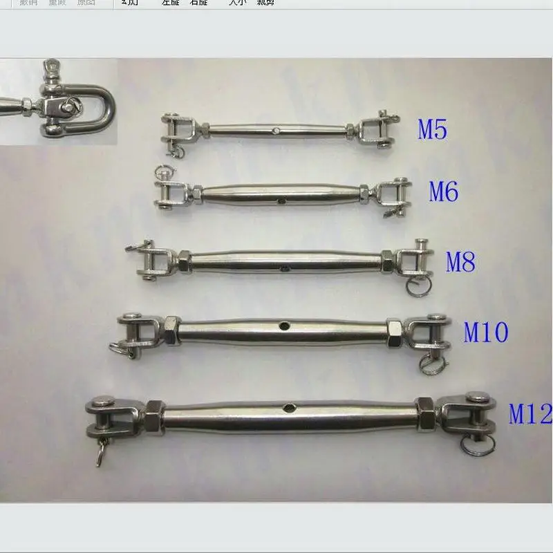 

2 шт. M5/M6/M8/M10/M12/M14 оборудование для такелажа из нержавеющей стали 304 Такелажный винт с закрытым корпусом и Зажимная стяжка