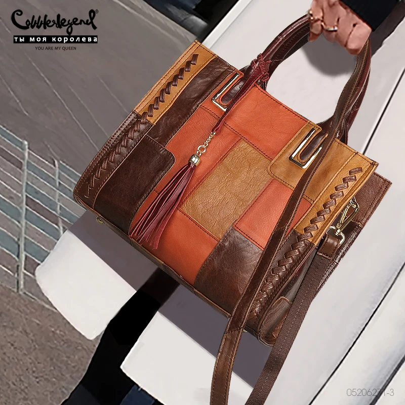 Borsa retrò borsa Vintage Tote grande Patchwork Messenger borsa a tracolla Lady vera pelle Business Party Travel borse a tracolla