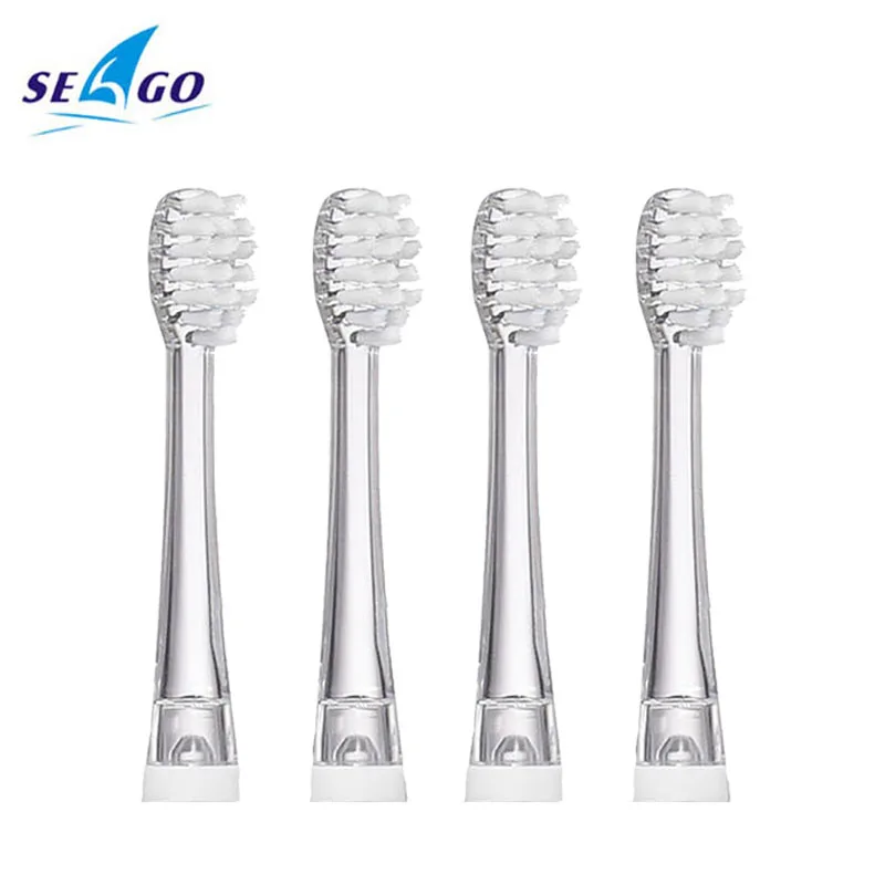 4Pcs Replacement Brush Heads for Seago EK6/513/977/602 Child Sonic Electric Toothbrush 0-12 Years Old Soft Dupont Brush Refills